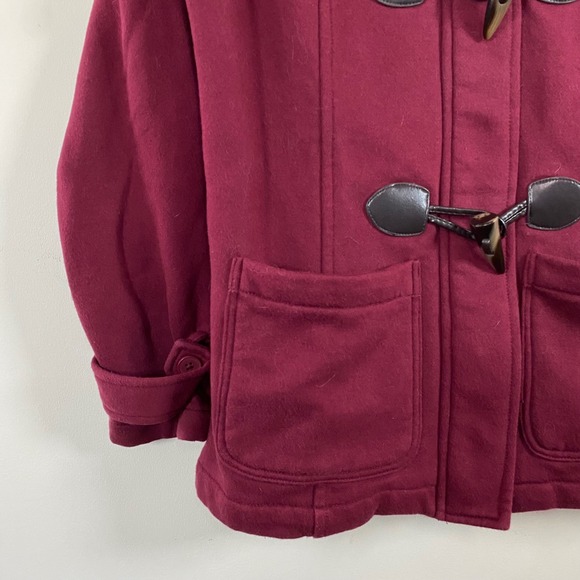 Vintage Y2K Market & Spruce Burgundy Jacket Toggle Buttons Hooded Women's Small - Picture 4 of 8